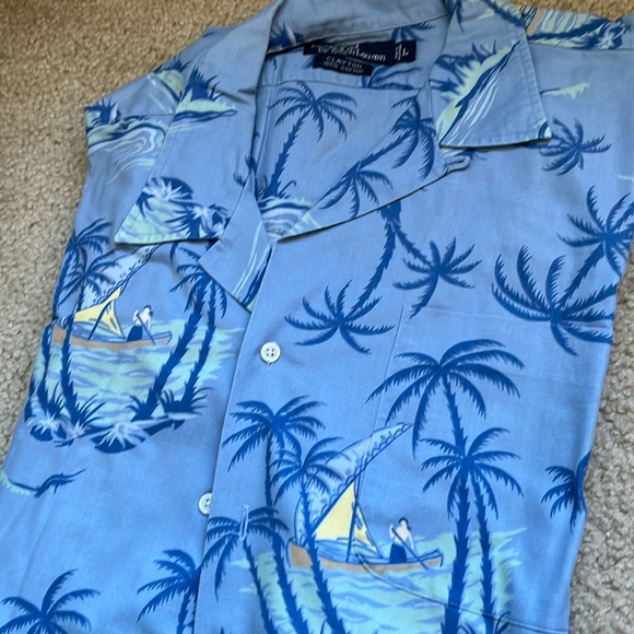 Men’s Polo Ralph Lauren Clayton Vintage Blue Hawaiian Shirt, Size Large - Picture 6 of 6